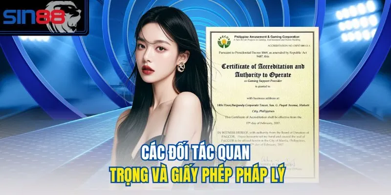 Các đối tác quan trọng và giấy phép pháp lý